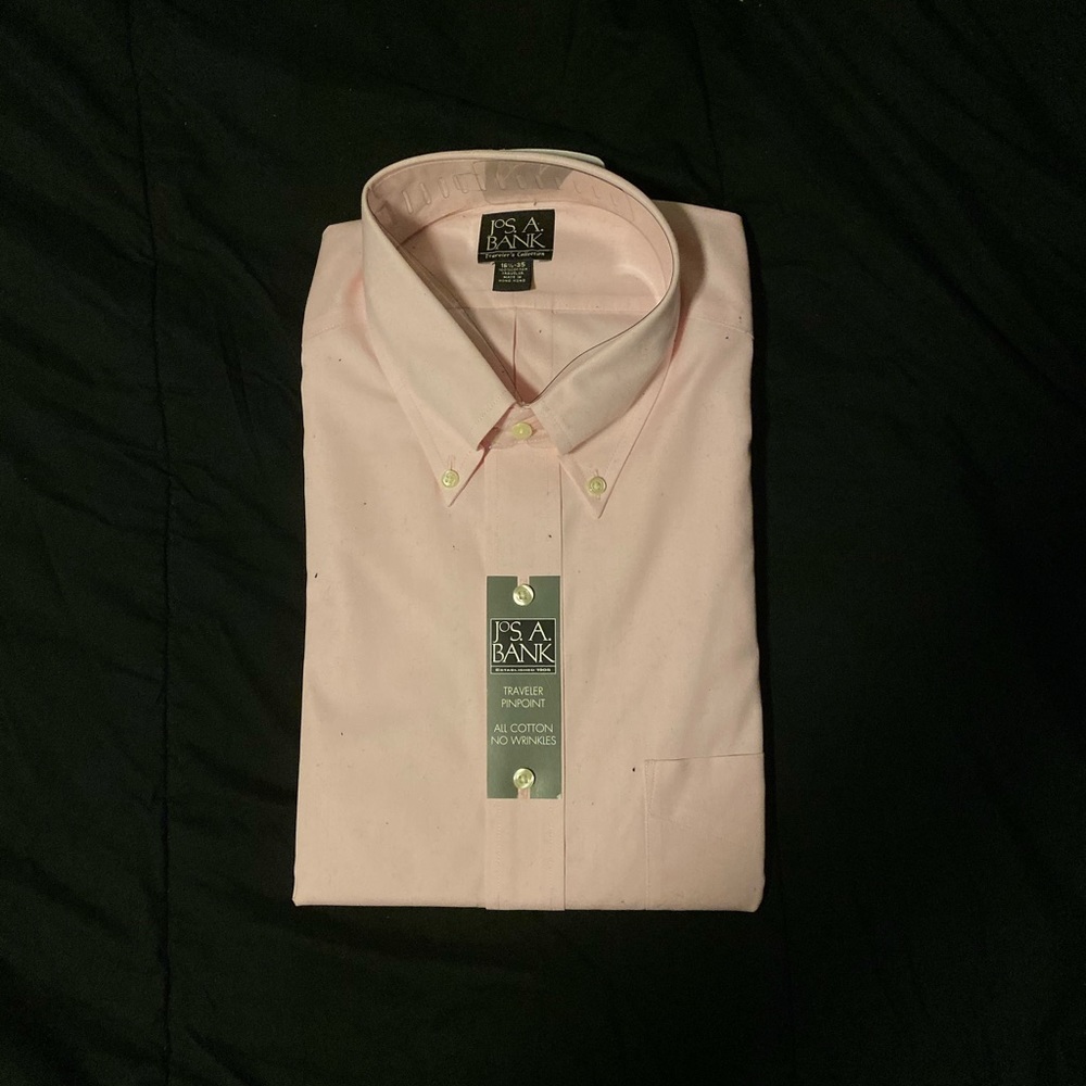 Jos. A. Bank Pink Traveler Pinpoint Dress Shirt